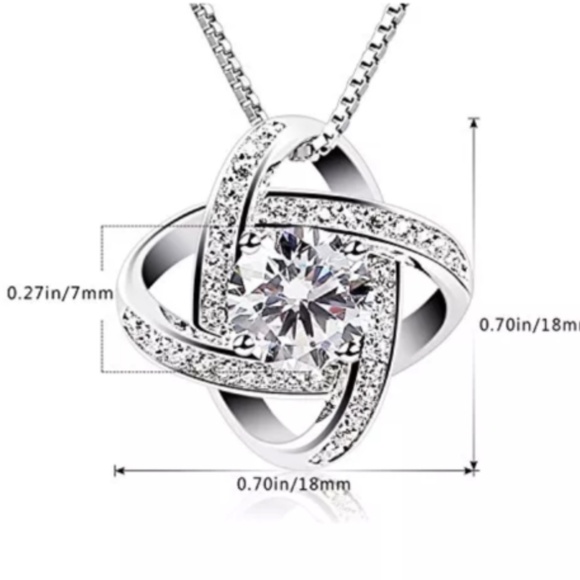Cubic Zirconia 925 Sterling Silver Necklace Pendant Jewelry - Picture 3 of 5
